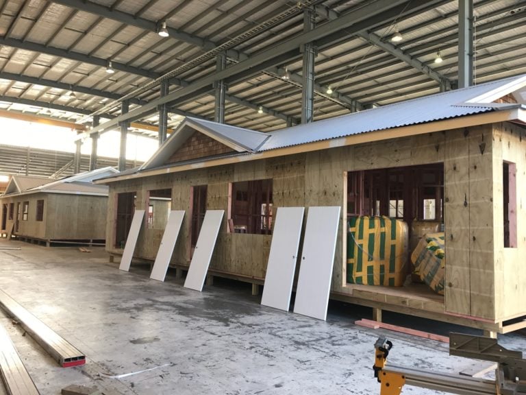 A transportable house being built in factory