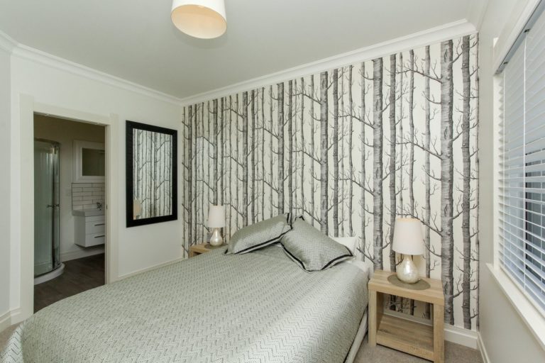 Interior of Manor Build Home with feature wallpaper