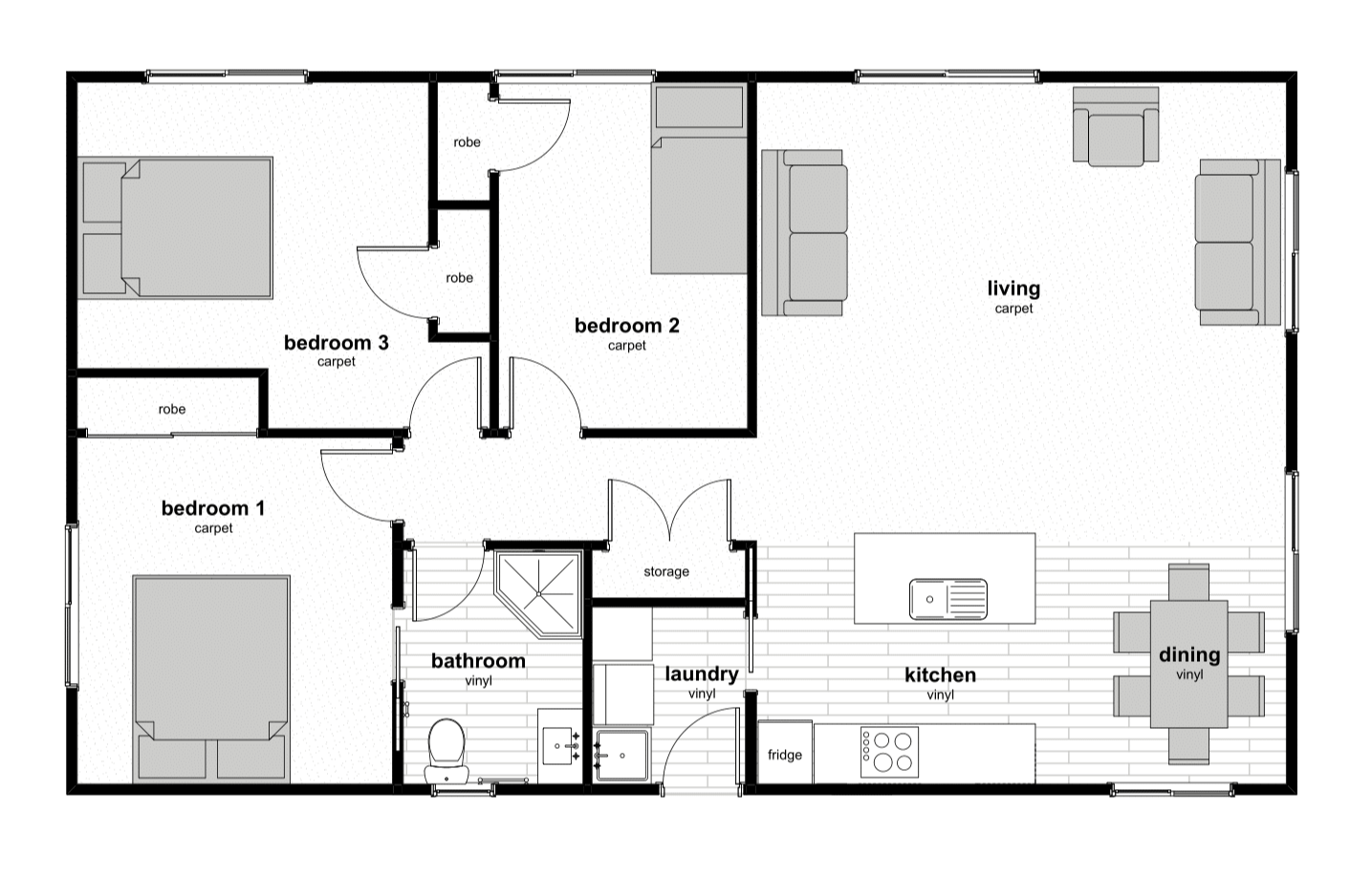 3 bedroom Floorplan 3 bedroom Floorplan