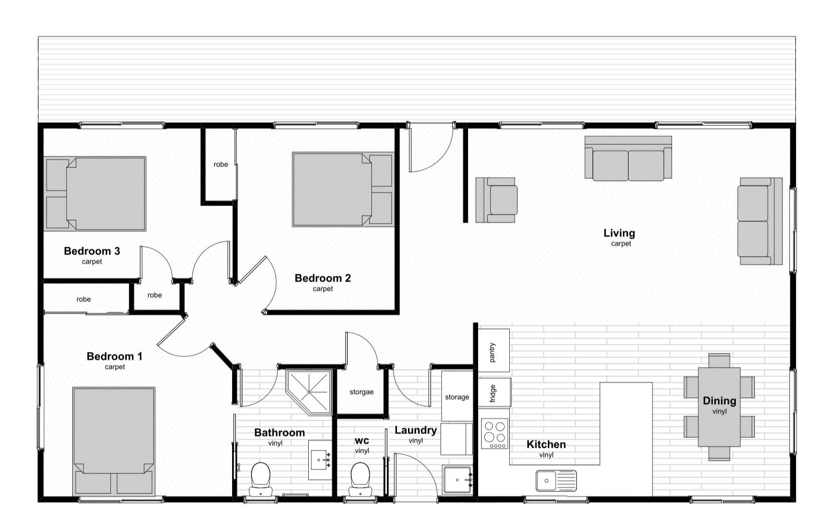 3 bedroom Floorplan 3 bedroom Floorplan