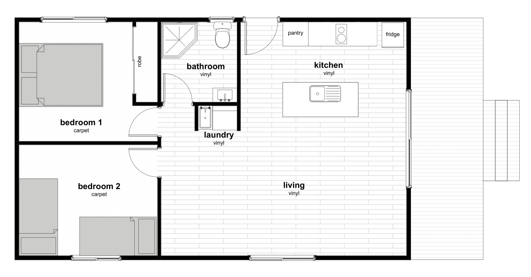 Two Bedroom Floorplan Two Bedroom Floorplan