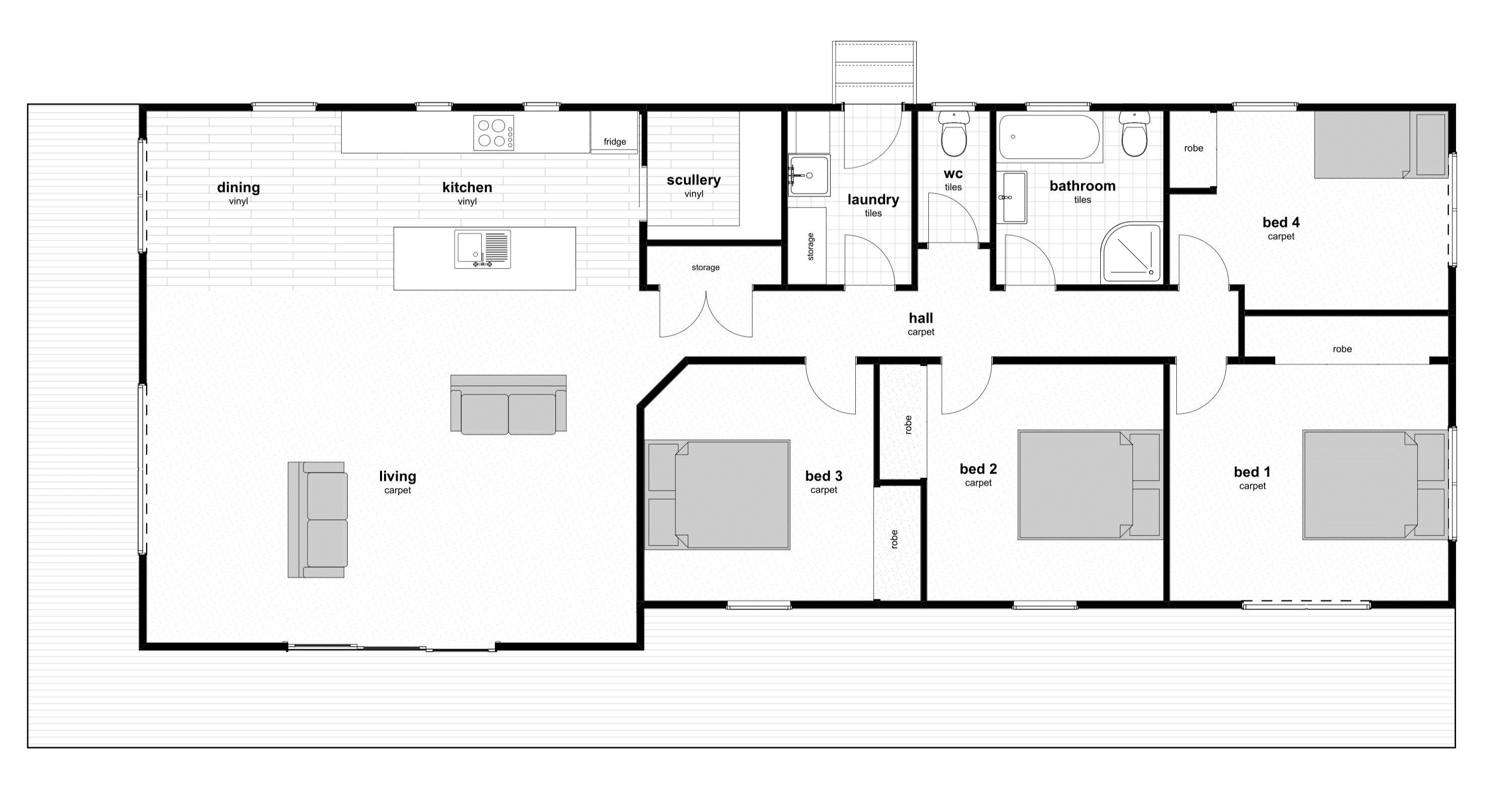 4 bedroom Floorplan 4 bedroom Floorplan